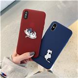 Shockproof skidproof TPU frosted cute cat phone case for iPhone 6/7/8/X/XR/XS Max