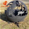 Flames globe leaf outdoor fire pit