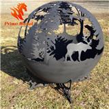 Flames globe leaf outdoor fire pit