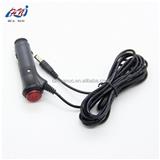 Car cigarette lighter plug with red switch to dc jack