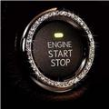 Bling Car Decor Crystal Car Bling Ring Emblem Sticker, Bling Car Accessories For Auto Start Engine Ignition Button Key