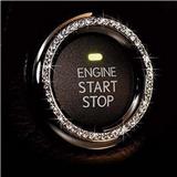 Bling Car Decor Crystal Car Bling Ring Emblem Sticker, Bling Car Accessories For Auto Start Engine Ignition Button Key