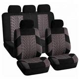 Polyester universal fit full set Embroidery Car Seat Covers Set Universal Fit Most Cars Covers with Tire Track Detail Styli