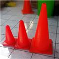 (BT RC04)Collapsible Yellow Rubber Without Reflective Tape Striped traffic safety cones