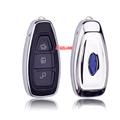 Chrome Silver TPU Car Key Cover Case Half Protection FOB Replacement Fit For Ford Focus
