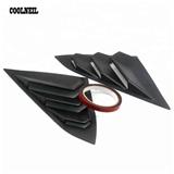 Car Black Bright Black Carbon Fiber Pattern Side Wind Shutters Vents For Honda Civic