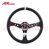 OMP 350mm PU PVC  Suede real Leather 97mm Deep Corn Drifting Steering Wheel