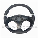 14 Inch Flat Model Suede + Leather Car Steering Wheel