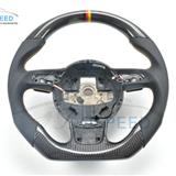 Yellow Stitching Flat Bottom Racing Car Carbon Fiber Steering Wheel For Audi A4L