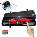 Car DVR Front And Rear Mirror Video Recorder 10 inch Full Touch Screen Car Dvr Dual Camera Dash Cam Motion Detection