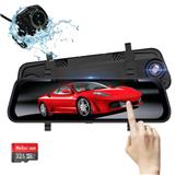 Car DVR Front And Rear Mirror Video Recorder 10 inch Full Touch Screen Car Dvr Dual Camera Dash Cam Motion Detection