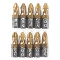 10pcs PH2 Screwdriver Bits 25mm 1/4 inch Shank Titanium Coated Screwdriver Bits Electric Drill Bit For Power Tools