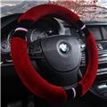 universal size rubber anti-skip plush velvet fur winter steering wheel cover 36-40cm