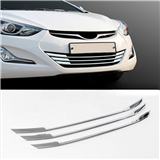 3PCS/SET ABS Chrome Car Head Grille Fence Decoration strip Cover Trim Car Styling Accessories For Elantra 2012