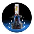 Factory price LED car and motorcycle headlight bulbs with intelligent fan H1 H3 H4 H7 HB3