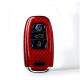 Carbon Fiber Car Key Case Cover Remote Fob Shell Key Bag Protection for Audi A4L A6L A7