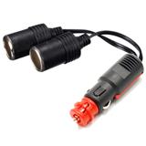 MX Waterproof 1 to 2  DC 12V 24V Car Cigarette Lighter Splitter Socket Plug Power Adapter