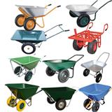 poly tray galvanised tray and painted tray with two wheel heavy duty wheelbarrow
