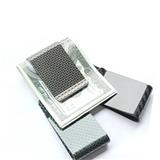 Free shipping Money Blocking Front Pocket Wallet for Men Carbon Fiber Leather with C it Card Holder Money Case Money Clip