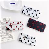 Antiskid shockproof waterproof transparent TPU red & black dots cute girly phone case for iPhone 6/7/8/X
