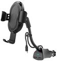 Goose Neck 10W Wireless Quick Car Charging with Built-in Charging Cable Mobile Wireless Charger