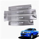 Inner Door Sill Scuff Plate For Hilux REVO 2015 2016 Stainless Steel Inner LED Door Scuff Plate Car Side Step Plate For REVO