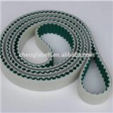 industrial PU open end timing belt white color fabric teeth belt