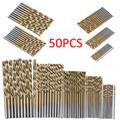 50Pcs Titanium Coated Drill Bits HSS High Speed Steel Drill Bits Set Tool High Quality Power Tools 1/1.5/2/2.5/3mm
