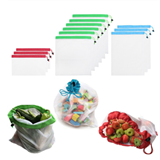 OEM 3 Size Reusable Cotton Vegetable Bags Home Kitchen Fruit And Vegetable Storage Mesh Bags Cheap Fty Price