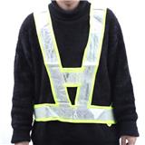 Green Neon Night Cycling Traffic Warning Polyester Reflective Safety Straps Vest