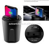 USB Charging Holder Qi Wireless Fast Car Auto Charger Charging Cup Holder
