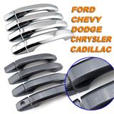 Plastic ABS carbon fiber car door handle cover auto chrome door handle bowl cover plates for chevy silverado