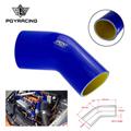 2.5"-3" 63mm-76mm 45 Degree Elbow Reducer Silicone Hose Pipe Turbo Intake Blue or Black with inner yellow PQY-SH4525030-QY