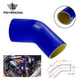 2.5"-3" 63mm-76mm 45 Degree Elbow Reducer Silicone Hose Pipe Turbo Intake Blue or Black with inner yellow PQY-SH4525030-QY
