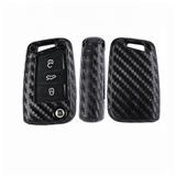 2019 Black Soft Carbon fiber Look Remote Car Key Case Bag Cover FOB 3 Buttons New Style Fit For VW Golf 7 Mk GTI