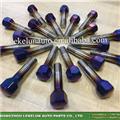 Titanium Burnt Blue Finish Wheel Lug Bolts Cone Seat M14*1.5 For Ferrari