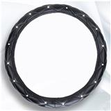 Leather Bling Crystal Rhinestone Steering Wheel Covers Pink Car Interior Accessories For Girls Women
