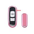 Chrome Pink Car Key Cover Case Holder TPU Half Protection fit for Mazda 2 M3 M5 M6 CX-3 CX-4 CX-5 CX-7 CX-9 Atenza Axela MX5