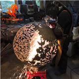 36'' mild steel fire pit  ball in garden
