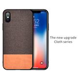 Anti-scratch shockproof  TPU+fabric/PU leather phone case for iPhone X/XR/XS with silicon soft edge