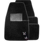 Hot selling factory supply fancy Butterfly black 4pcs pvc car floor mat