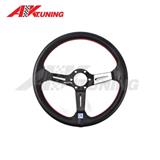 350mm carbon look embroidered leather steering wheel