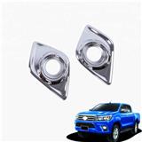 Front Fog Lamp Cover Front Fog Light Cover ABS Chrome Trim For T-oyot-a Hilux Revo 2015