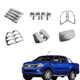 Chrome Exterior Full Kit Trim Cover Trim 19pcs For Fo-rd RANGER 2012 2013