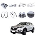 WZXDAUTO Handle Lamp Mirror Covers Bowl Full Set ABS Chrome Covers Kit Trim Fit For Hyundai Tucson 2015 2016