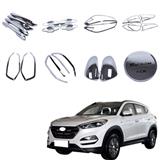 WZXDAUTO Handle Lamp Mirror Covers Bowl Full Set ABS Chrome Covers Kit Trim Fit For Hyundai Tucson 2015 2016